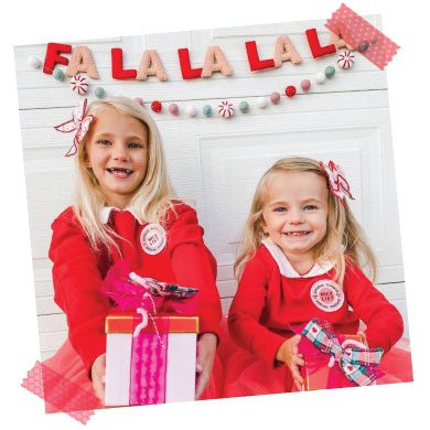 Two girls with gifts.