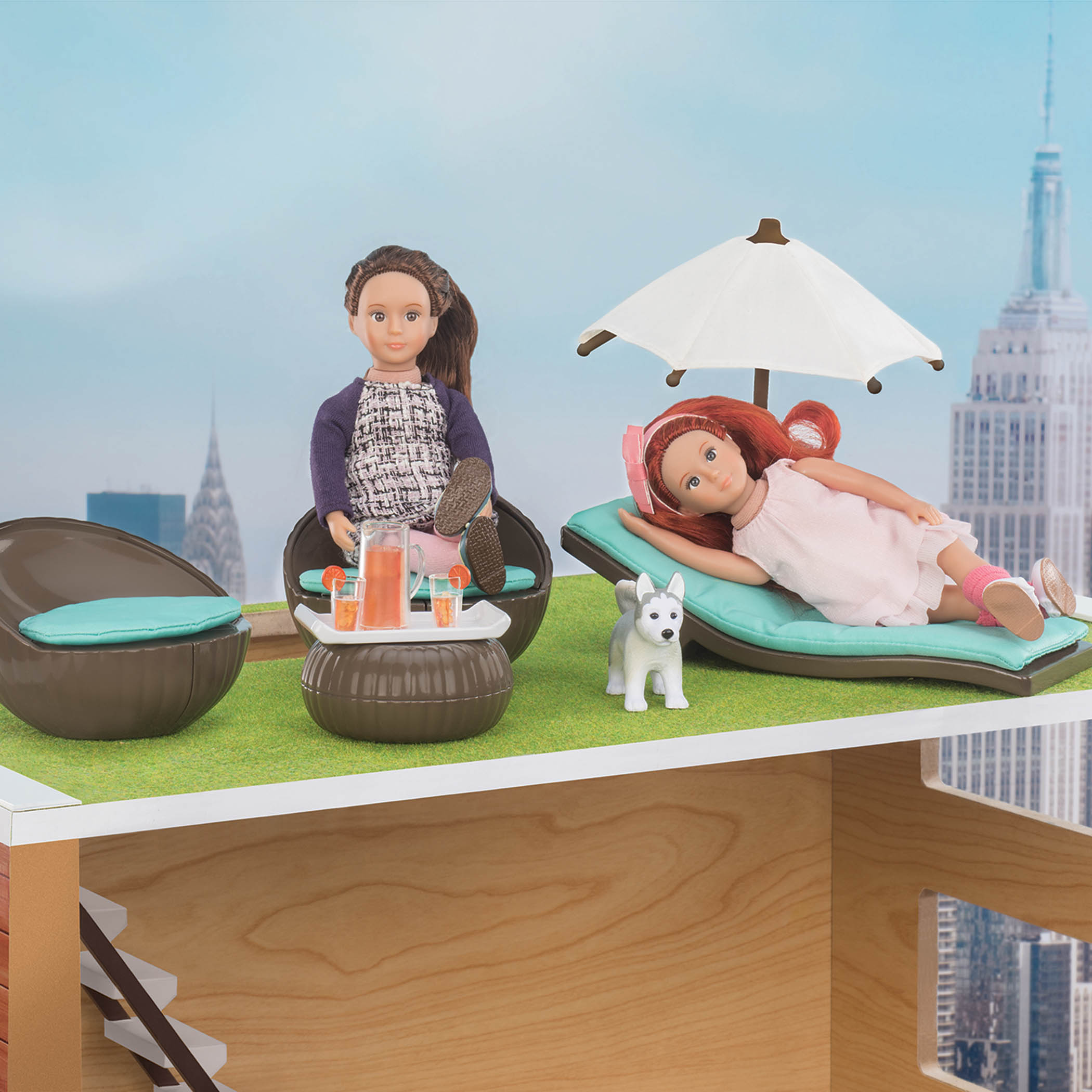 Lori By Our Generation Rooftop Patio Set with Accessories For 6” Battat Doll! 