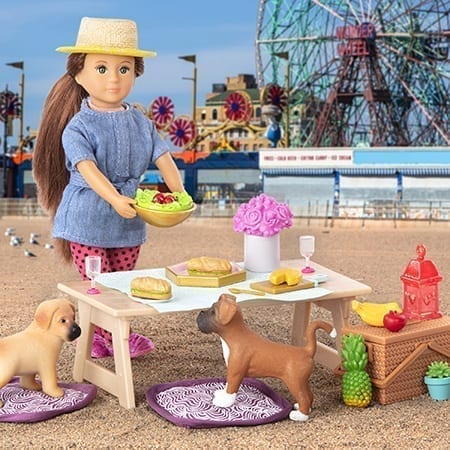 Doll having an picnic.