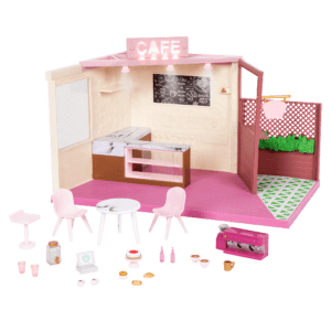 Coffee shop playset for mini dolls.