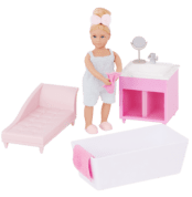 Adelina’s Bathtub Set | 6-inch Doll & Dollhouse Furniture | Lori