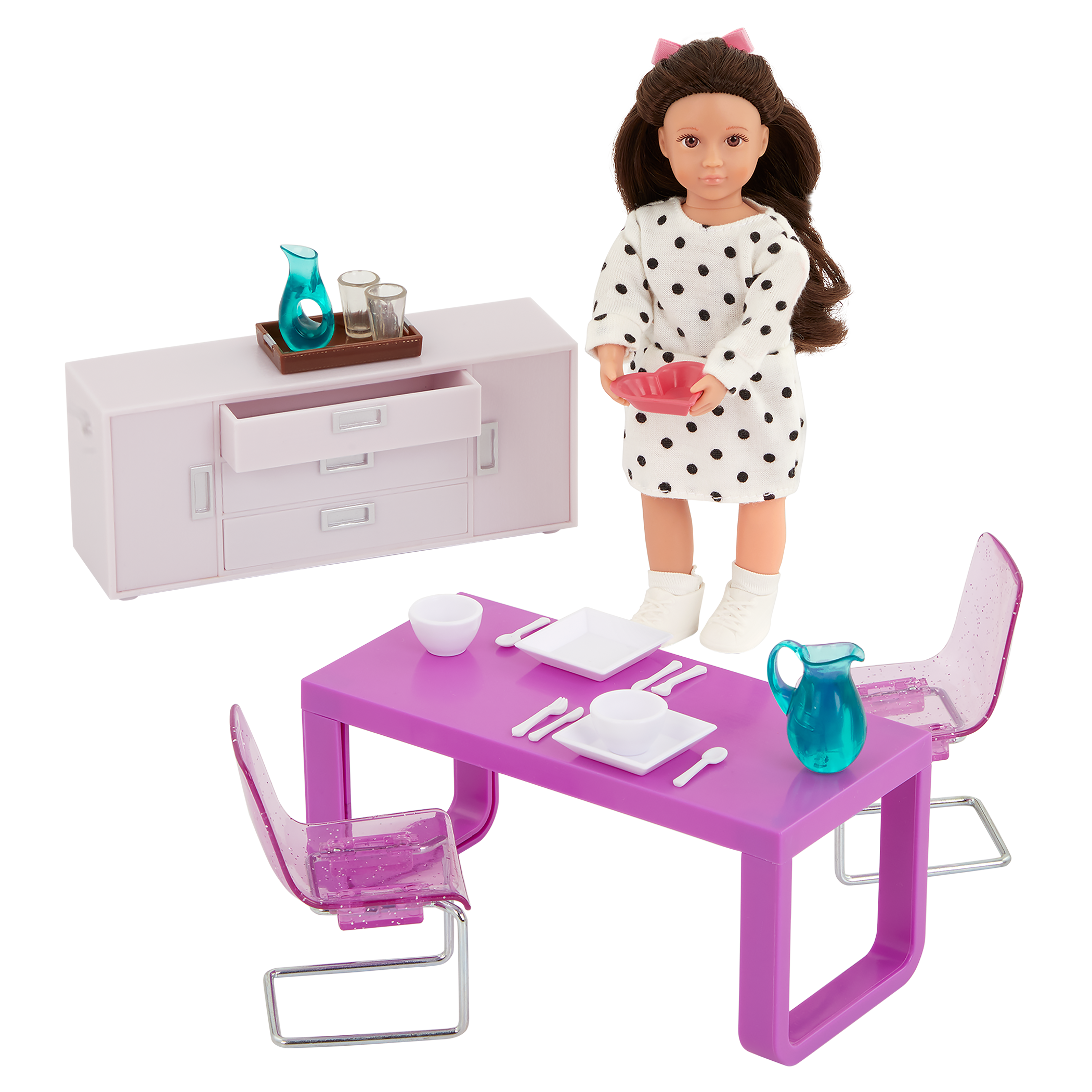 Amelia’s Dining Room Set | 6-inch Doll & Dollhouse Furniture | Lori