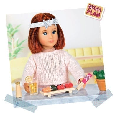 Doll with sushi.