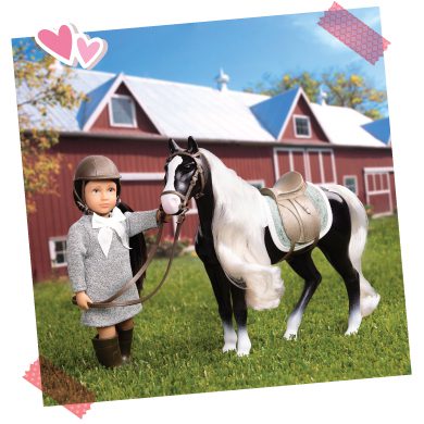 Mini doll and toy horse.