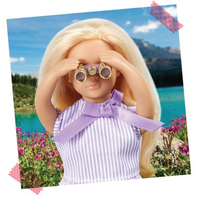 Mini doll with binoculars.